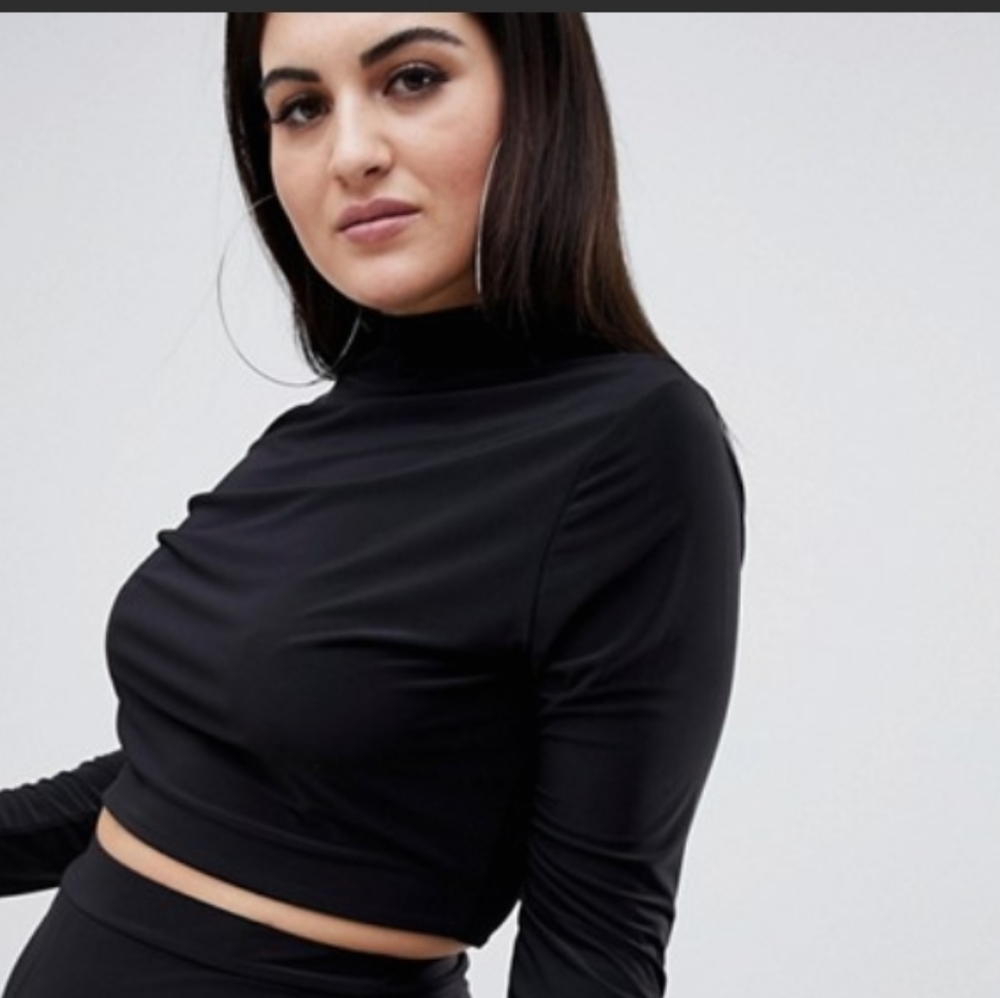Fashionkilla Women's High Neck Crop Top In Black